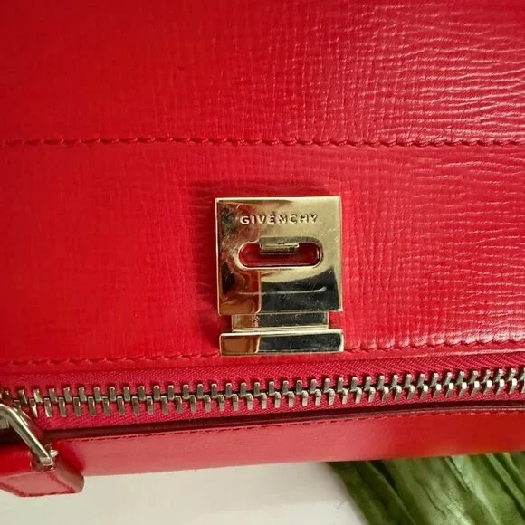 Givenchy Pandora Mini Crossbody Bag Red Leather Authentic - Picture 6 of 12